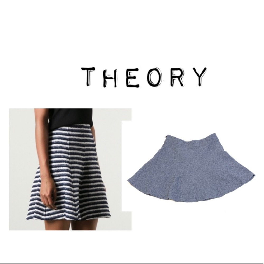3/$25 Theory Lyerly Boucle Skater Skirt in Denim